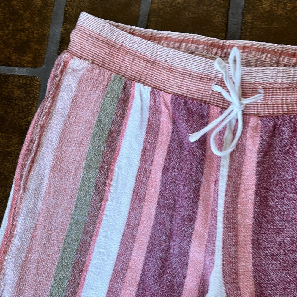 Striped Ankle Crop Pants in Pink Stripe - Picture 5 of 14
